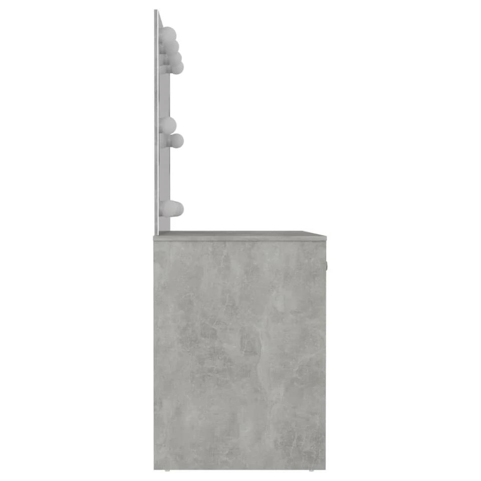 VidaXL Kaptafel Met LED-verlichting 110x55x145 Cm MDF Betongrijs 6 VidaXL Kaptafel Met LED-verlichting 110x55x145 Cm MDF Betongrijs - Afbeelding 4