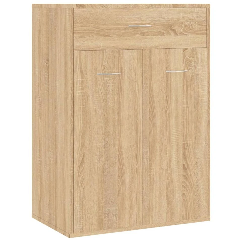 VidaXL Schoenenkast 60x35x84 Cm Bewerkt Hout Sonoma Eikenkleurig 3 VidaXL Schoenenkast 60x35x84 Cm Bewerkt Hout Sonoma Eikenkleurig