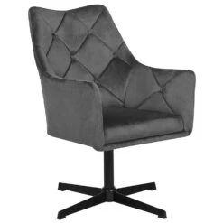 Beliani Fauteuil VAKSALA - Grijs Fluweel