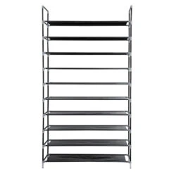 Schoenenrek Voor 50 Paar - Zwart - 10 Etages 9 Schoenenrek Voor 50 Paar - Zwart - 10 Etages -Woonmeubelwinkel 1920519519 0103