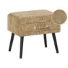 Beliani Nachtkast EUROSTAR - Beige Corduroy -Woonmeubelwinkel 1924127053