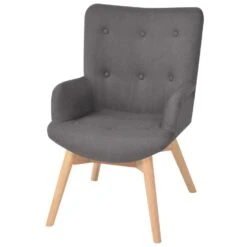 VidaXL Fauteuil Met Voetenbankje Stof Grijs -Woonmeubelwinkel 1952805528 0101
