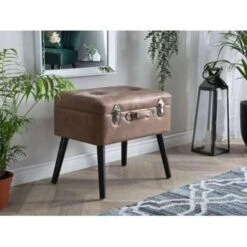 Beliani Hocker MALLARD - Bruin Kunstleer 7 Beliani Hocker MALLARD - Bruin Kunstleer -Woonmeubelwinkel 1b01e6aaed444511858fe832fd03a20b