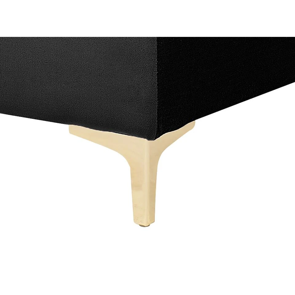 Beliani Ottomaan ABERDEEN - Zwart Fluweel 6 Beliani Ottomaan ABERDEEN - Zwart Fluweel - Afbeelding 4