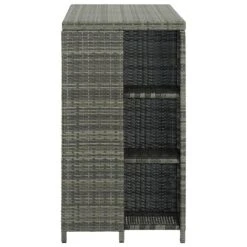 VidaXL Bartafel Met Opbergrek 120x60x110 Cm Poly Rattan Grijs 8 VidaXL Bartafel Met Opbergrek 120x60x110 Cm Poly Rattan Grijs -Woonmeubelwinkel 1bb65c206b8c45aab313466f48709b90