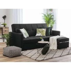 Beliani Slaapbank - GLOMMA Zwart Polyester -Woonmeubelwinkel 1dc3936a59d549919df60e0b6be6916c