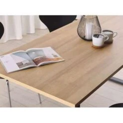 Beliani Eettafel BERLIN - Donkere Houtkleur Vezelplaat -Woonmeubelwinkel 1eb614f3fa534ebabc1d45aa20496eff