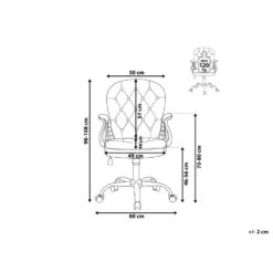 Beliani Bureaustoel PRINCESS - Beige Kunstleer -Woonmeubelwinkel 203906a5c0d84620aa6828f29c7c10c8