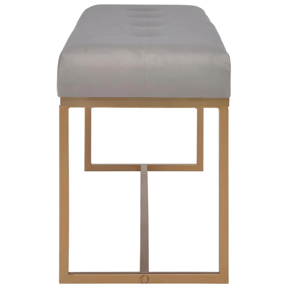 VidaXL Bankje 120 Cm Fluweel Grijs 5 VidaXL Bankje 120 Cm Fluweel Grijs - Afbeelding 3