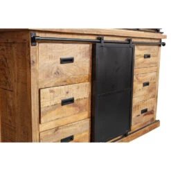 Buffetkast Denver 160x220cm Enkele Deur - Mangohout - Bruin - Rechthoekig -Woonmeubelwinkel 21a6c39c3e0347f48c68e21333dcae3b