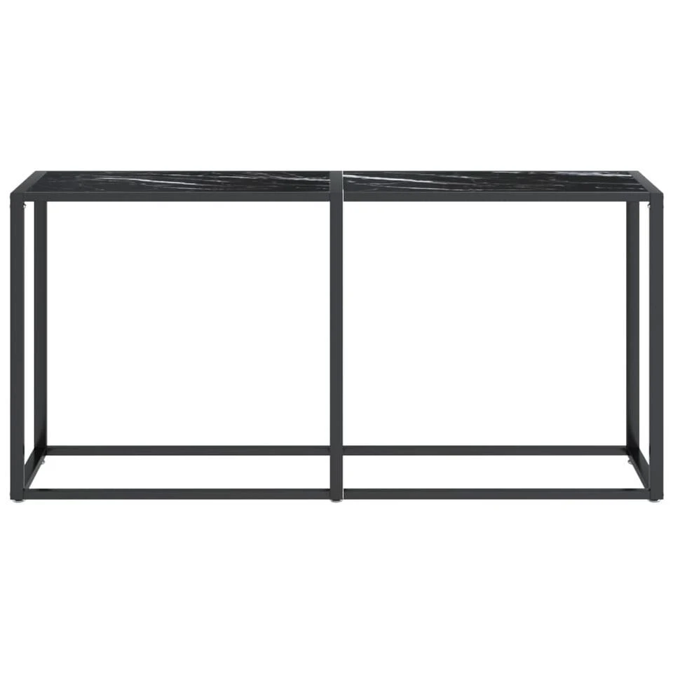VidaXL Wandtafel 160x35x75,5 Cm Gehard Glas Zwartmarmerkleurig 5 VidaXL Wandtafel 160x35x75,5 Cm Gehard Glas Zwartmarmerkleurig - Afbeelding 3