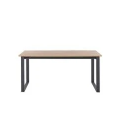 Beliani Eettafel BERLIN - Donkere Houtkleur Vezelplaat -Woonmeubelwinkel 25dba547fcbb49d78fa77b3d887c45da