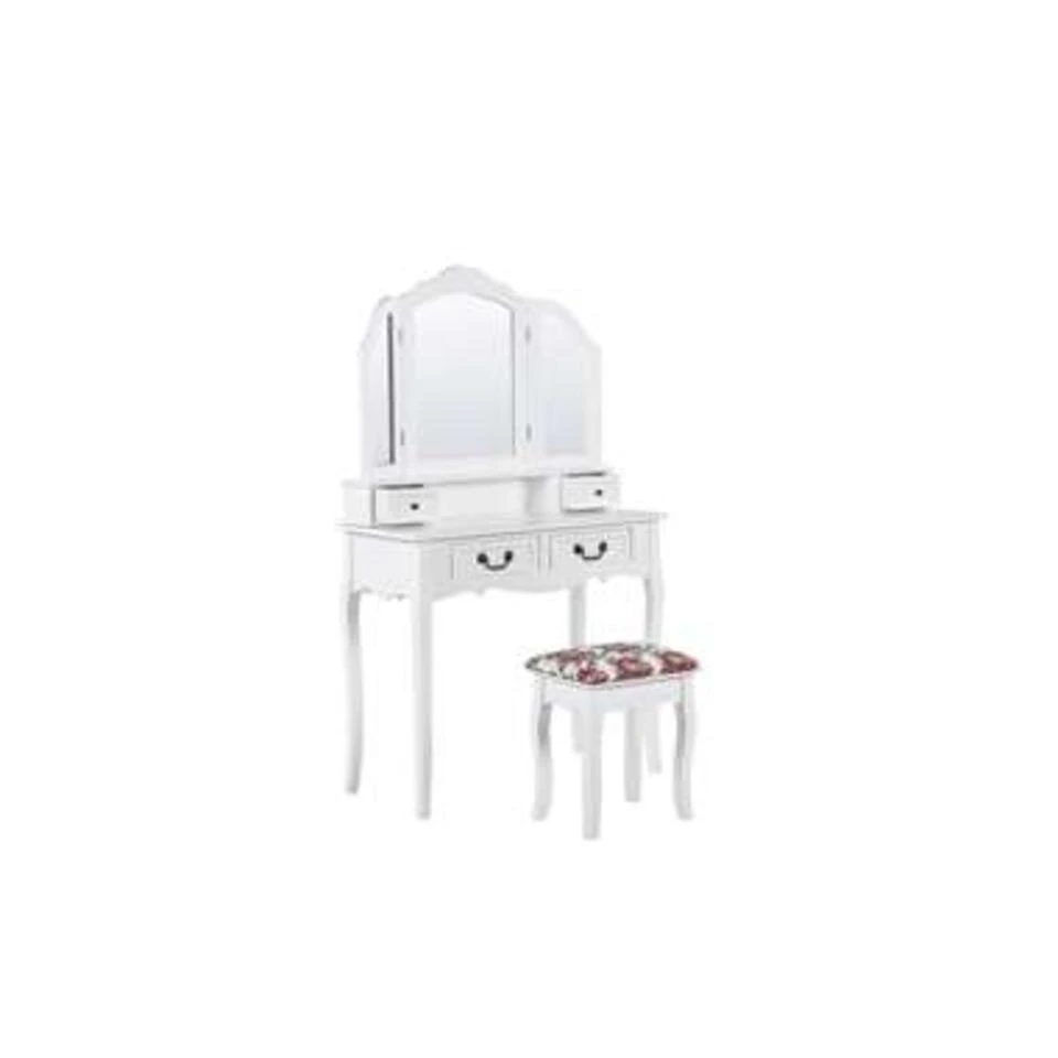 Beliani Kaptafel FLEUR - Wit Mdf 5 Beliani Kaptafel FLEUR - Wit Mdf - Afbeelding 3