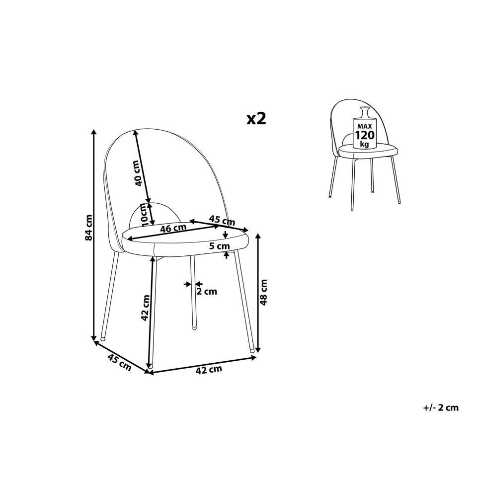 Beliani Eetkamerstoel COVELO - Oranje Fluweel 5 Beliani Eetkamerstoel COVELO - Oranje Fluweel - Afbeelding 3