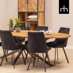 Eettafel Bologna 300x130cm - Mangohout - Bruin - Ovaal -Woonmeubelwinkel 31ac3cc5a52a4477bfc8e10d95b2a01c