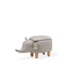 Beliani Dierenhocker ELEPHANT - Grijs Kunstleer -Woonmeubelwinkel 372ade367faa4ecb80e479f62c9eab05
