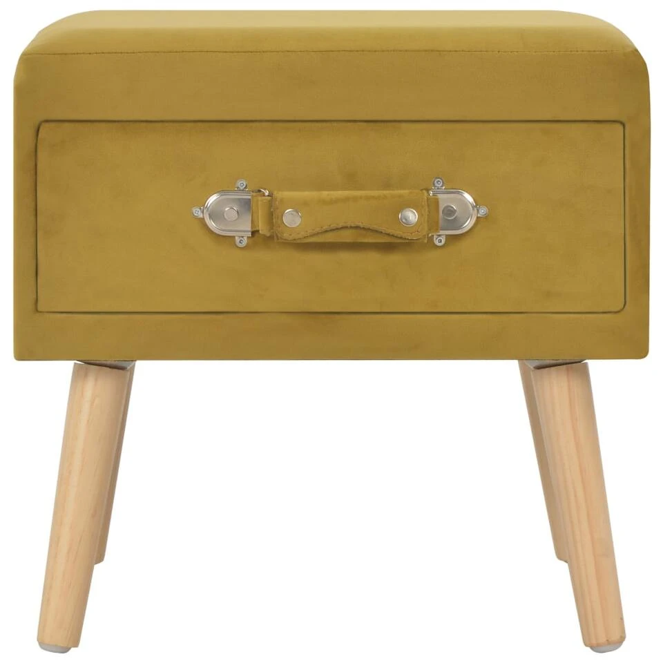 VidaXL Nachtkastje 40x35x40 Cm Fluweel Mosterdkleurig 6 VidaXL Nachtkastje 40x35x40 Cm Fluweel Mosterdkleurig - Afbeelding 4