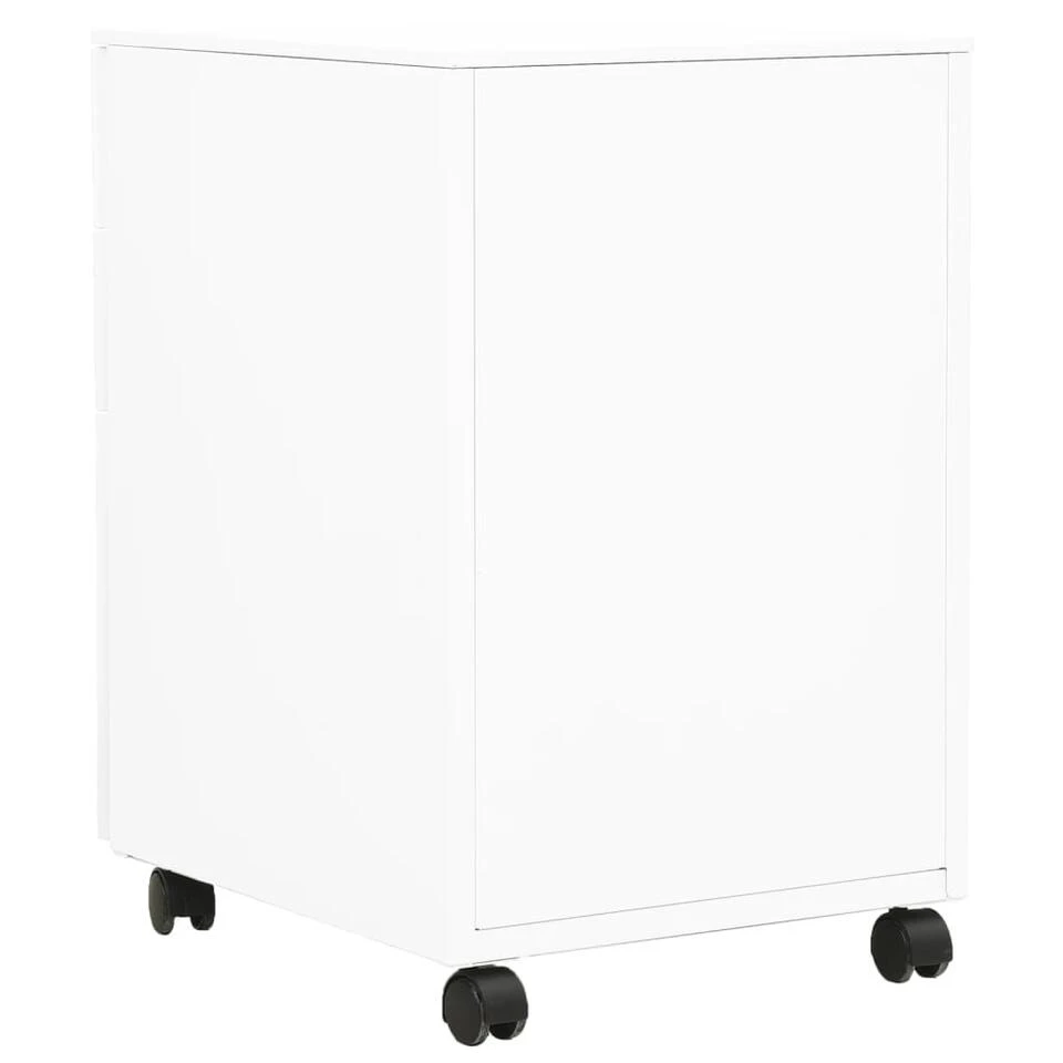 VidaXL Ladeblok Verrijdbaar 39x45x60 Cm Staal Wit 6 VidaXL Ladeblok Verrijdbaar 39x45x60 Cm Staal Wit - Afbeelding 4