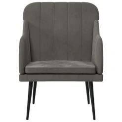 VidaXL Fauteuil 63x76x80 Cm Fluweel Donkergrijs -Woonmeubelwinkel 3e1f82483c394ec0850ded60531bbe1a