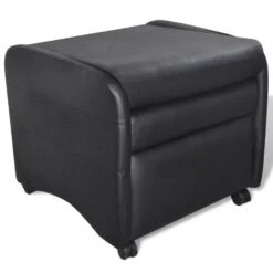 VidaXL Fauteuil Inklapbaar Kunstleer Zwart -Woonmeubelwinkel 42c7faf915294f57859590691c378714