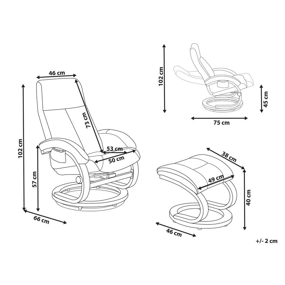 Beliani Massagestoel HERO - Zwart Polyester 5 Beliani Massagestoel HERO - Zwart Polyester - Afbeelding 3
