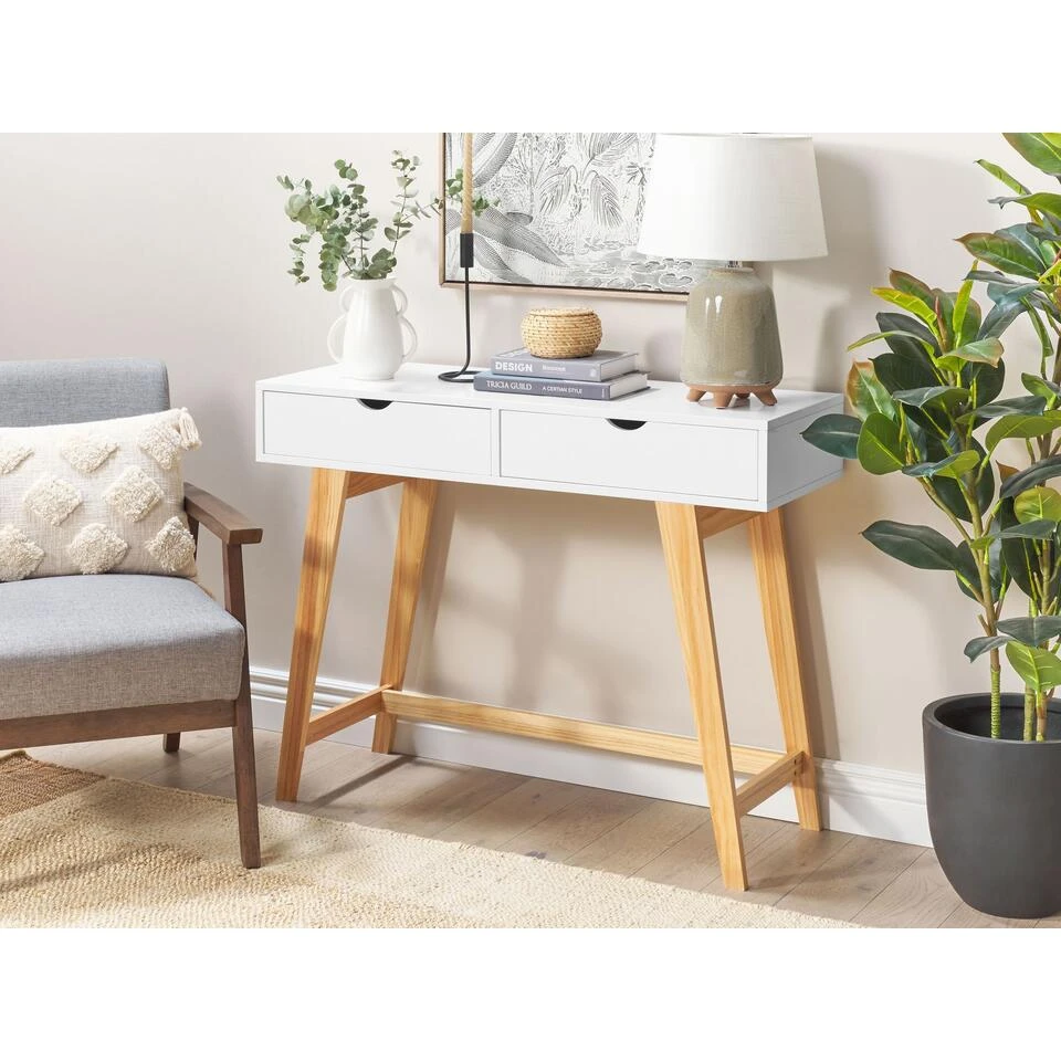 Beliani Consoletafel SULLY - Wit Mdf 4 Beliani Consoletafel SULLY - Wit Mdf - Afbeelding 2