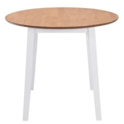VidaXL Eettafel Inklapbaar Rond MDF Wit -Woonmeubelwinkel 4de77ce8e6fc4a0e8154980c0642fb3b