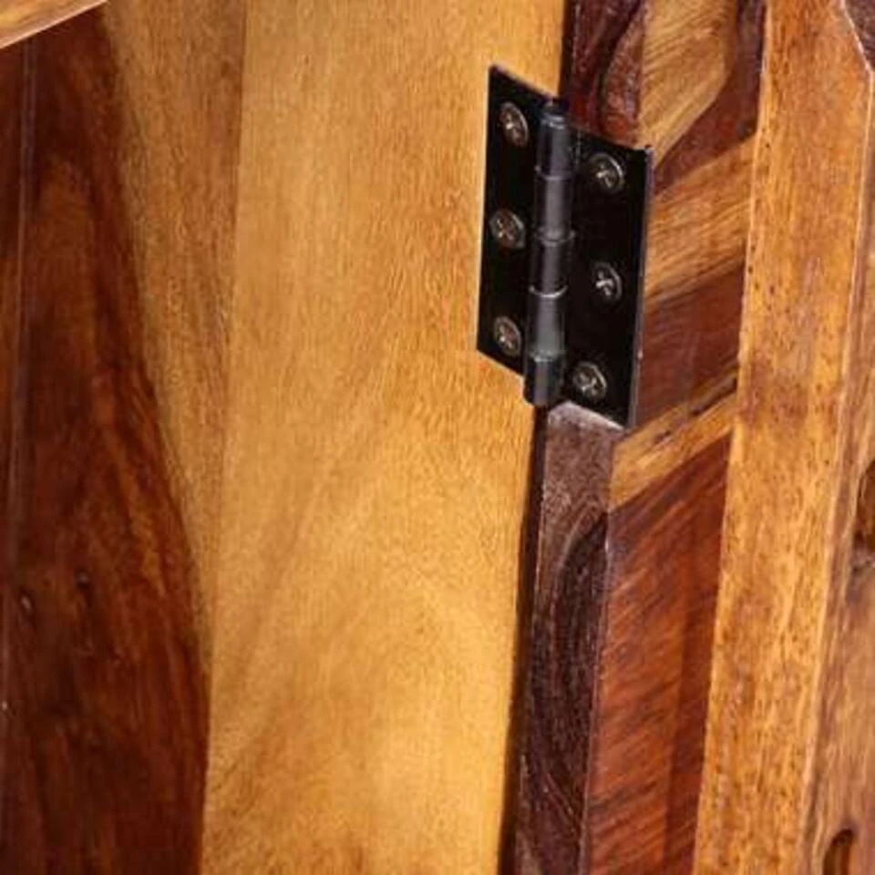 VidaXL Schrijftafel Met 1 Lade En 1 Kastje Massief Sheeshamhout 4 VidaXL Schrijftafel Met 1 Lade En 1 Kastje Massief Sheeshamhout - Afbeelding 2