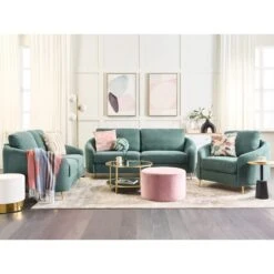 Beliani Fauteuil TROSA - Groen Polyester -Woonmeubelwinkel 4fb3396e05d34db984b15b144349c5c9