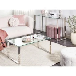 Beliani Consoletafel TILON - Zilver Veiligheidsglas 9 Beliani Consoletafel TILON - Zilver Veiligheidsglas -Woonmeubelwinkel 504fb70f9fc546b3a1312b9d923ec041