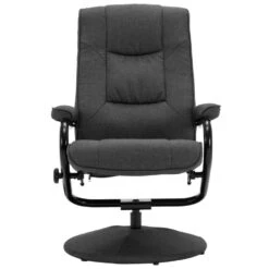 VidaXL Fauteuil Verstelbaar Met Voetenbankje Stof Donkergrijs -Woonmeubelwinkel 50f1a56aa5464da881db44ee1c2103fc