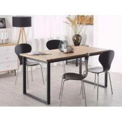 Beliani Eettafel BERLIN - Donkere Houtkleur Vezelplaat -Woonmeubelwinkel 5590e3b7617e4d498c6245c7e64ff3ee