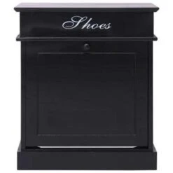 VidaXL Schoenenkast 50x28x58 Cm Paulowniahout Zwart -Woonmeubelwinkel 55a18acef6f945649f927cb717d16f07