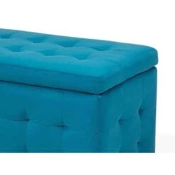 Beliani Ottomaan MICHIGAN - Blauw Fluweel -Woonmeubelwinkel 57f9cd50dfb441039950930e83ba48de
