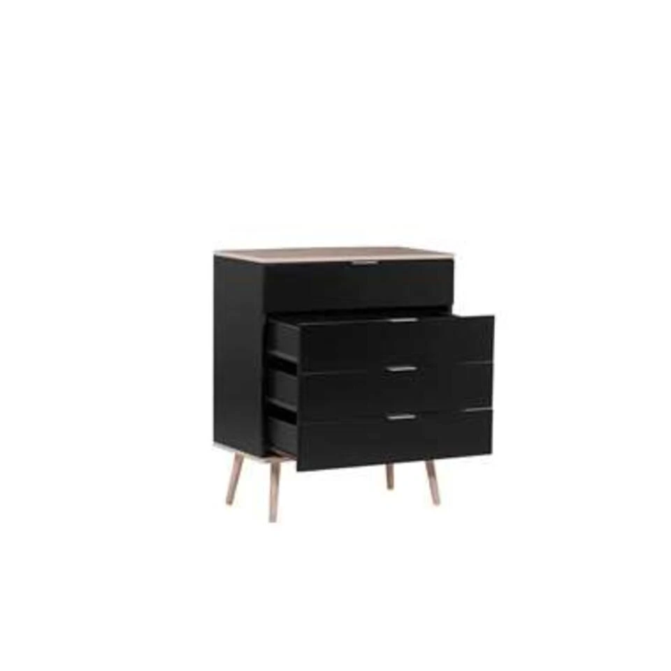 Beliani Commode WALPI - Zwart Vezelplaat, Mdf 5 Beliani Commode WALPI - Zwart Vezelplaat, Mdf - Afbeelding 3