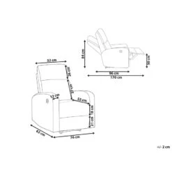 Beliani TV-fauteuil VERDAL - Grijs Fluweel -Woonmeubelwinkel 5ab3c9c55a5448e6846ad74a886bdb78