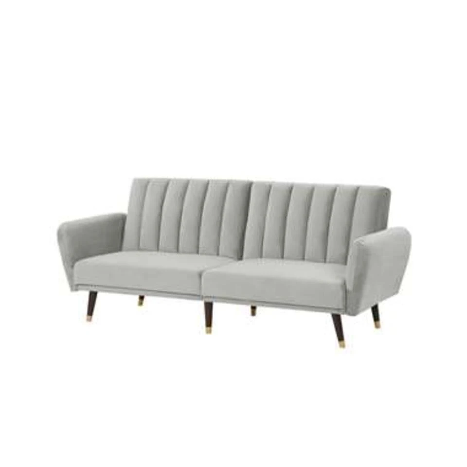 Beliani Slaapbank - VIMMERBY Grijs Fluweel 6 Beliani Slaapbank - VIMMERBY Grijs Fluweel - Afbeelding 4