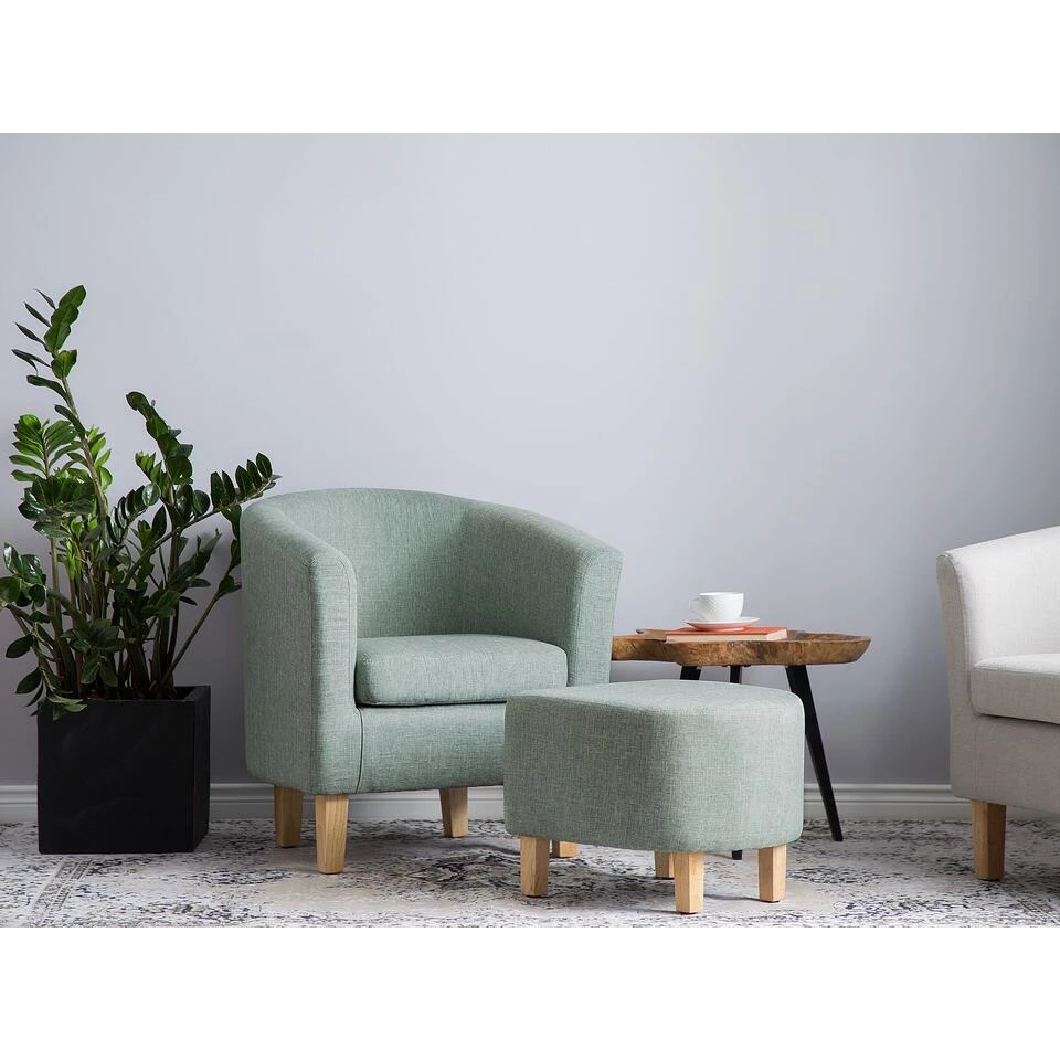 Beliani Cocktailstoel HOLDEN - Groen Polyester 4 Beliani Cocktailstoel HOLDEN - Groen Polyester - Afbeelding 2