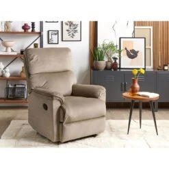 Beliani TV-fauteuil EVERTON - Bruin Polyester -Woonmeubelwinkel 62645cd837d049c49a0ea0ab08ae9b01