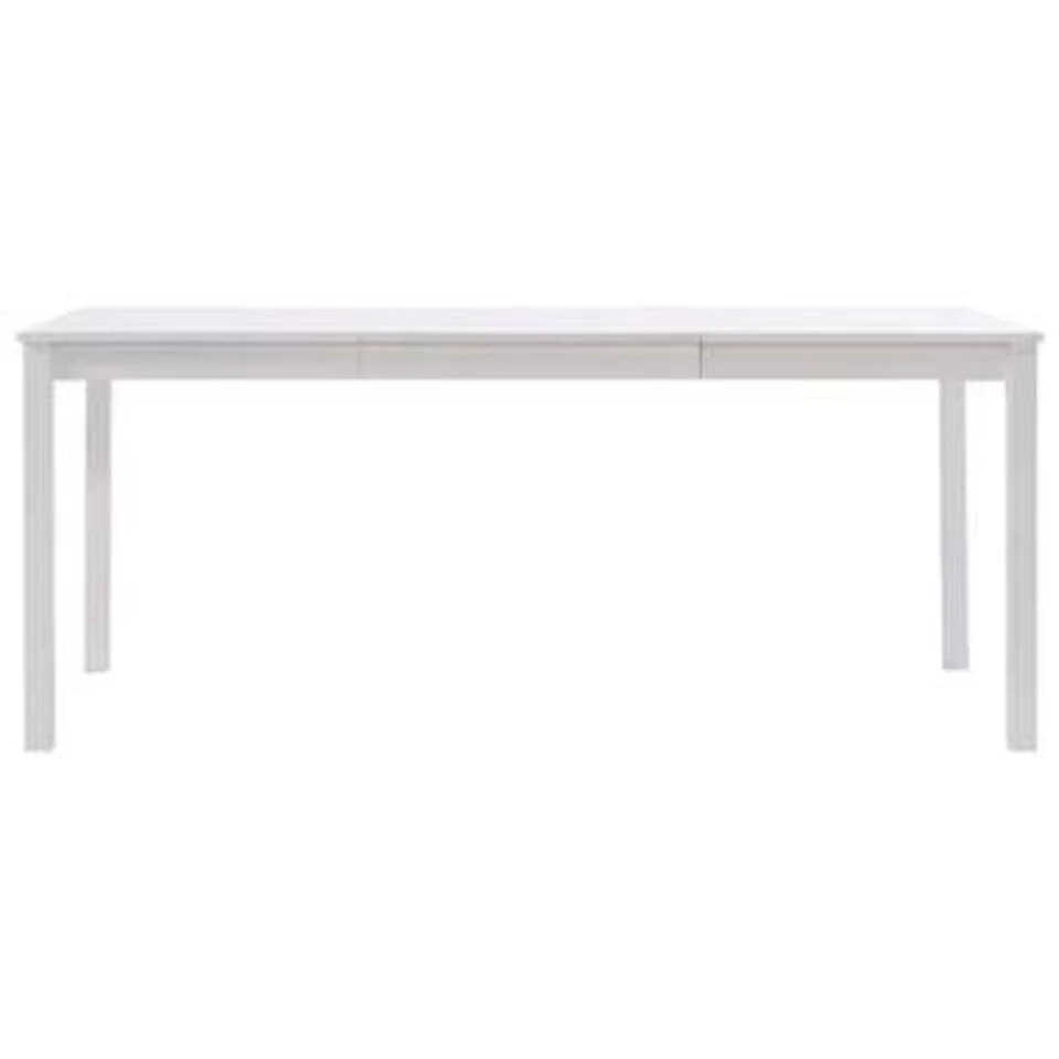 VidaXL Eettafel 180x90x73 Cm Grenenhout Wit 4 VidaXL Eettafel 180x90x73 Cm Grenenhout Wit - Afbeelding 2