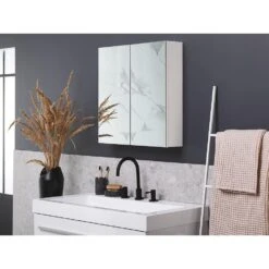 Beliani Badkamerkast Met Spiegel NAVARRA - Wit Multiplex -Woonmeubelwinkel 6c3a725bf2064b3faa0cb182eb0e53a6