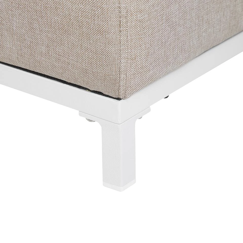 Beliani Ottomaan ROVIGO - Beige Polyester 5 Beliani Ottomaan ROVIGO - Beige Polyester - Afbeelding 3