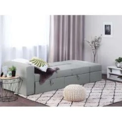 Beliani Driezitsbank - FALSTER Grijs Polyester -Woonmeubelwinkel 79cde7229df342a899b46935b0057a7a