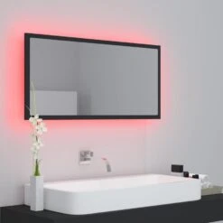 VidaXL Badkamerspiegel LED 90x8,5x37 Cm Acryl Grijs -Woonmeubelwinkel 7a5ab7d2d2e7470b9e834b06ca6baf4a