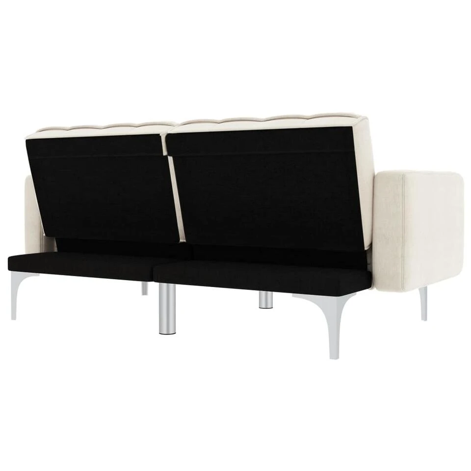 VidaXL Slaapbank Stof Crème 6 VidaXL Slaapbank Stof Crème - Afbeelding 4