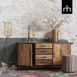 Dressoir San Antonio 210cm - Mangohout - Bruin - Rechthoekig -Woonmeubelwinkel 7cec42e0b94d469fa2783028085d2fcf