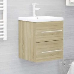 VidaXL Wastafelkast 41x38,5x48 Cm Spaanplaat Sonoma Eikenkleurig 7 VidaXL Wastafelkast 41x38,5x48 Cm Spaanplaat Sonoma Eikenkleurig -Woonmeubelwinkel 7dd3221b7db74275ab1bc19aace8ad76