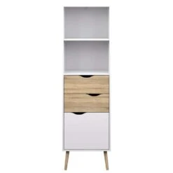 Boekenkast Delta - Wit/eikenkleur - 171,3x50,1x39 Cm