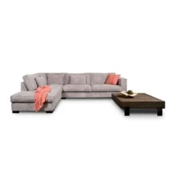 Hoekbank Stuttgart Groot Rechts - Ribcord - Lichtgrijs -Woonmeubelwinkel 81004583 0101