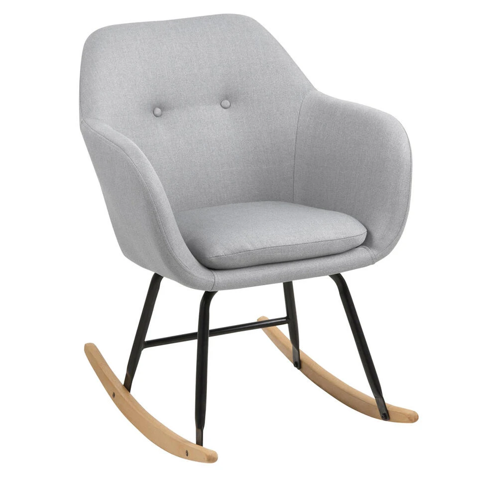 Schommelstoel Anada - Stof - Lichtgrijs 3 Schommelstoel Anada - Stof - Lichtgrijs